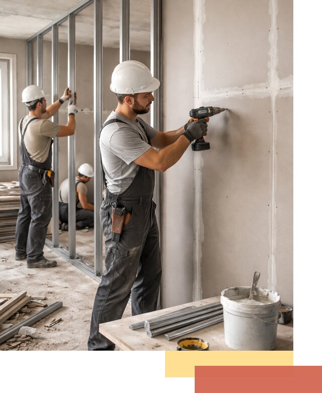 Перегородки из огнестойкого гипсокартона в Бердске под ключ