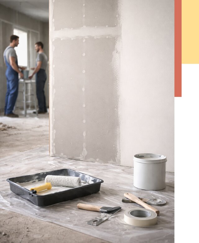 Покраска перегородок из гипсокартона в Бердске от 4685 руб. под ключ | ОТДЕЛОЧНИК-Брд