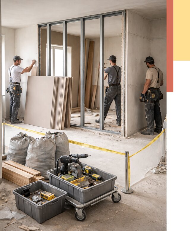 Перенос гипсокартонной перегородки в Бердске под ключ от 4685 руб. | Демонтаж и монтаж – ОТДЕЛОЧНИК-Брд