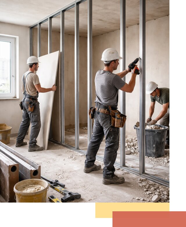 Перенос гипсокартонной перегородки в Бердске профессионально и быстро