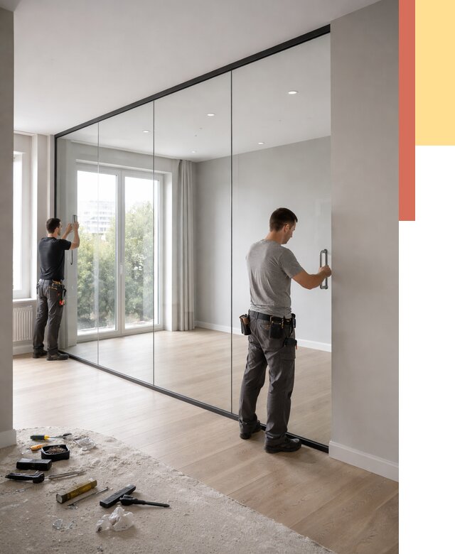 Изготовление стеклянных перегородок в Бердске от 12859 руб. под ключ | ОТДЕЛОЧНИК-Брд