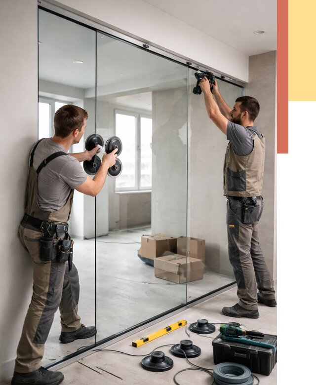 Монтаж стеклянных перегородок в Бердске от 6768 руб. | ОТДЕЛОЧНИК-Брд