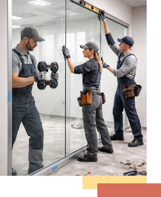 Профессиональный монтаж стеклянных перегородок в Бердске