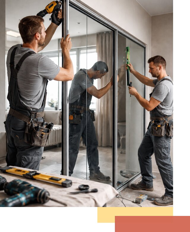 Каркасные стеклянные перегородки под ключ в Бердске