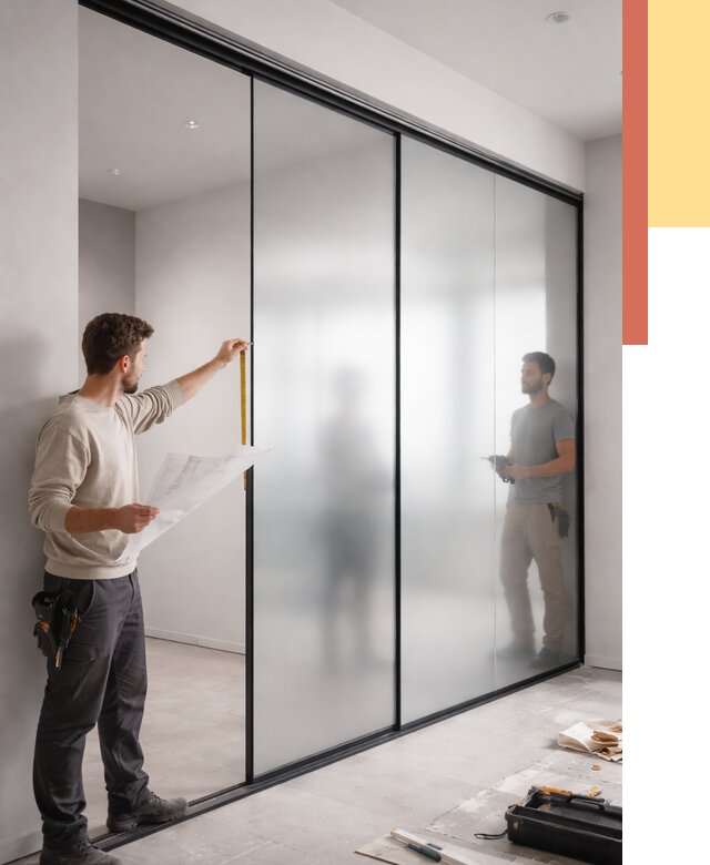 Матовые стеклянные перегородки в Бердске от 8850 руб. — монтаж и установка | ОТДЕЛОЧНИК-Брд