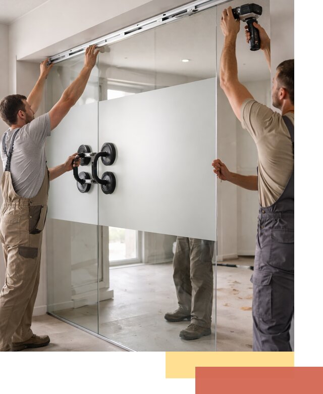 Матовые стеклянные перегородки под ключ в Бердске