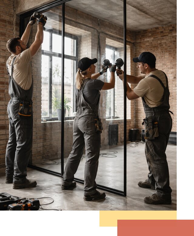 Стеклянные перегородки лофт — изготовление и монтаж в Бердске