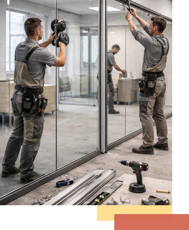 Стеклянные офисные перегородки под ключ в Бердске