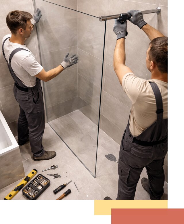 Стеклянные перегородки для душа в Бердске — изготовление и монтаж