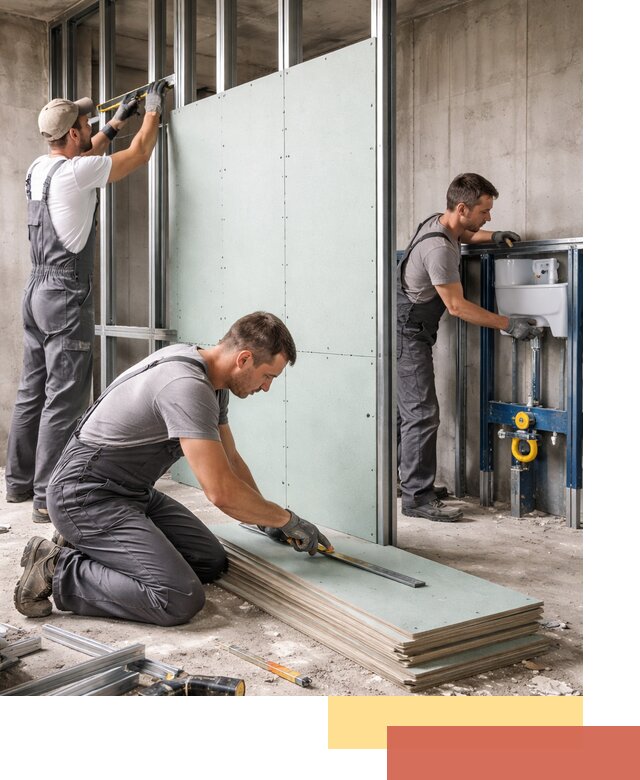 Монтаж и ремонт сантехнических перегородок в Бердске