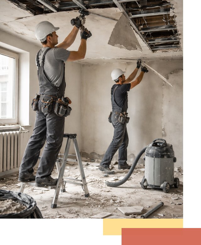 Демонтаж гипсокартонного потолка в Бердске быстро и аккуратно