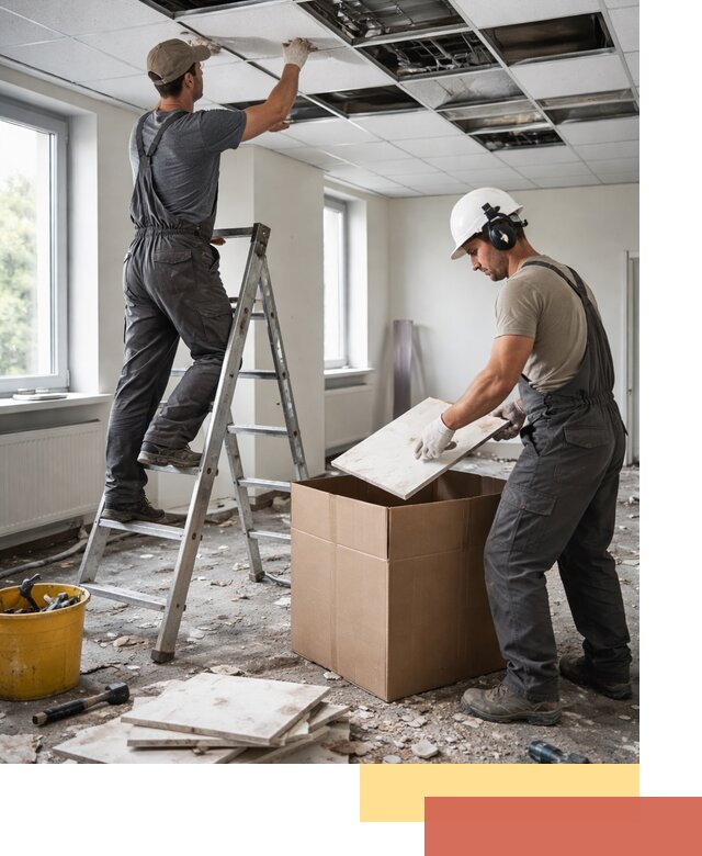 Демонтаж потолочной плитки в Бердске быстро и аккуратно