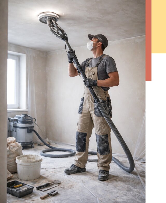 Шлифовка потолка в Бердске от 3644 руб. — услуги шлифования потолка | ОТДЕЛОЧНИК-Брд