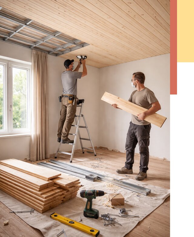 Монтаж потолка из вагонки в Бердске от 6768 руб. | Быстро и недорого — ОТДЕЛОЧНИК-Брд