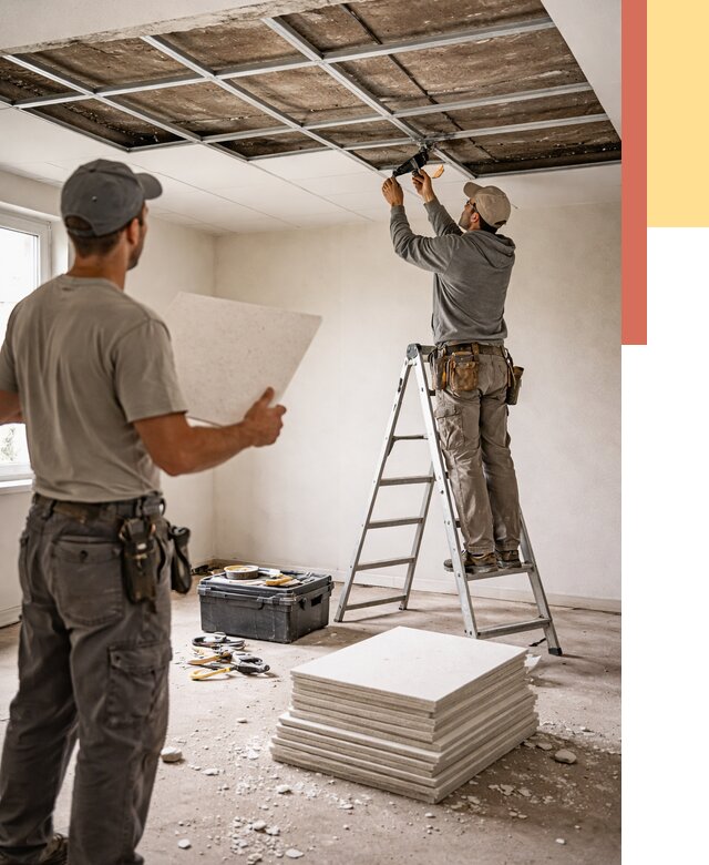 Замена плит подвесного потолка в Бердске от 1822 руб. быстро и недорого | ОТДЕЛОЧНИК-Брд