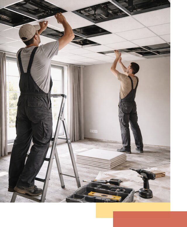 Замена плит подвесного потолка в Бердске быстро и качественно