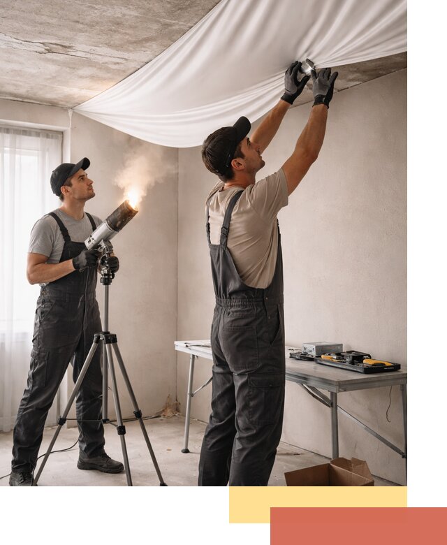 Установка натяжного потолка под ключ в Бердске