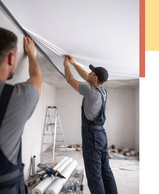 Монтаж матового натяжного потолка в Бердске от 4685 руб./м² — быстро и недорого | ОТДЕЛОЧНИК-Брд