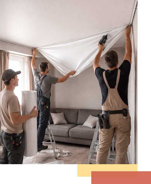 Монтаж сатинового натяжного потолка в Бердске качественно и быстро