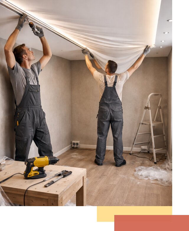 Монтаж натяжного потолка с подсветкой в Бердске цена и сроки