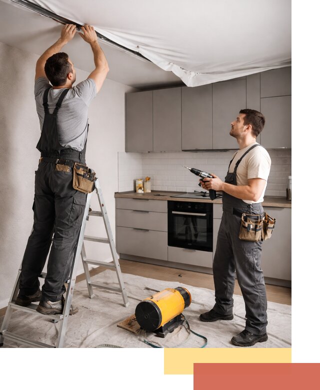 Монтаж натяжного потолка на кухне в Бердске