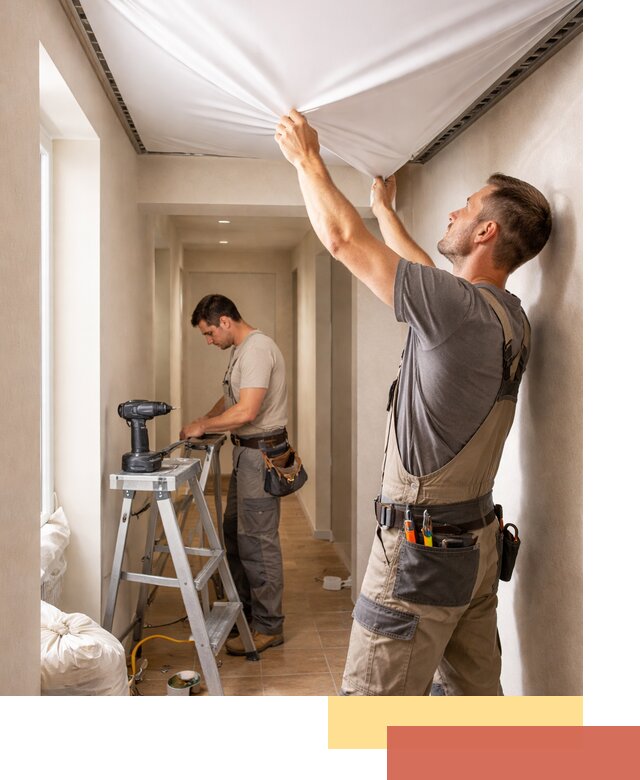 Монтаж натяжного потолка в прихожей в Бердске