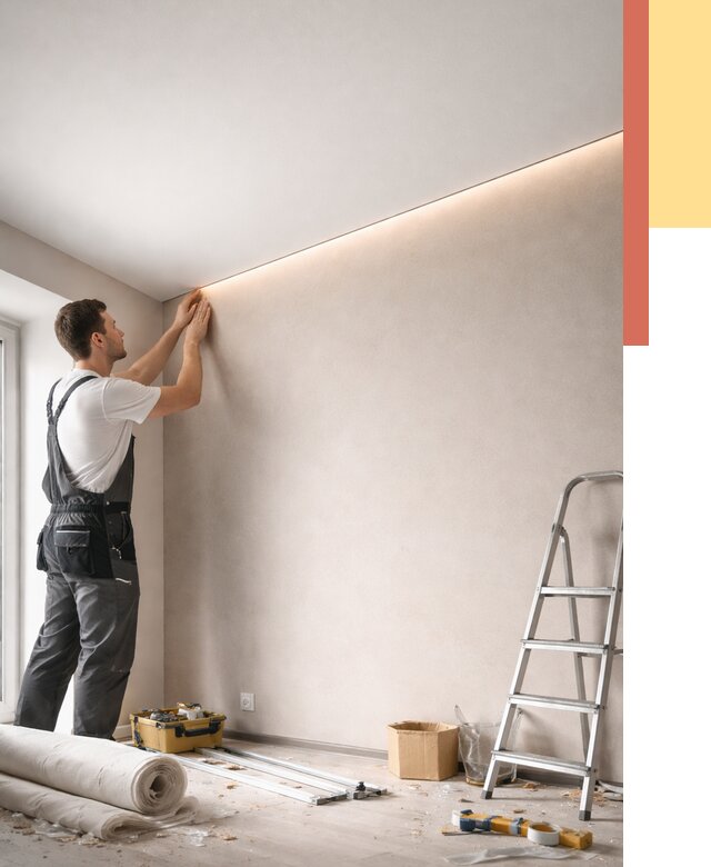 Теневые натяжные потолки в Бердске от 8538 руб. под ключ | ОТДЕЛОЧНИК-Брд