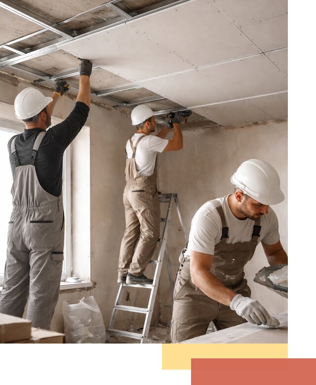 Одноуровневый потолок из гипсокартона в Бердске — монтаж и отделка