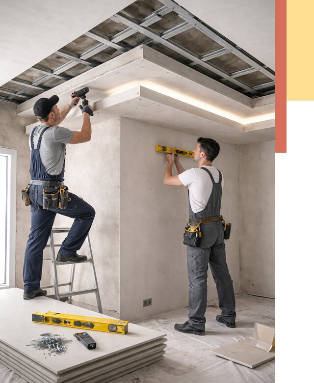 Двухуровневый потолок из гипсокартона в Бердске от 1510 руб. под ключ | ОТДЕЛОЧНИК-Брд