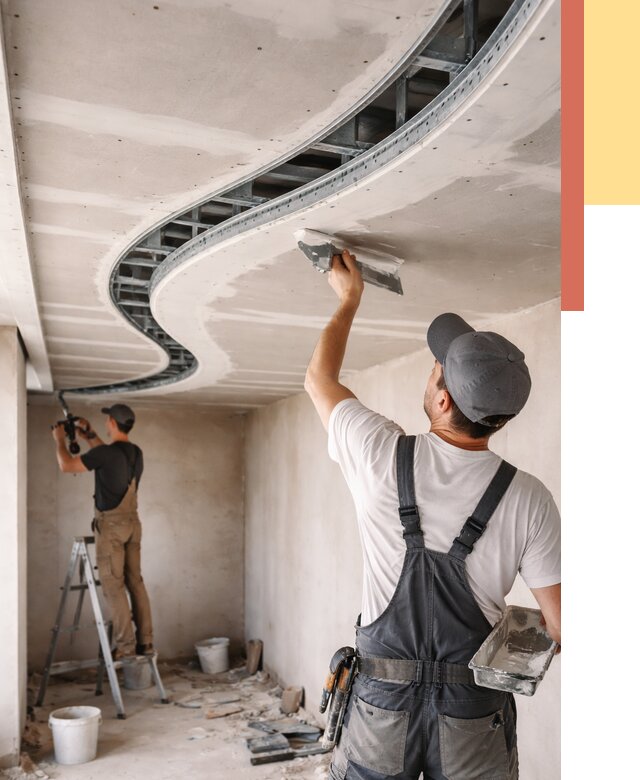 Криволинейный потолок из гипсокартона в Бердске от 2187 руб./м2 | ОТДЕЛОЧНИК-Брд