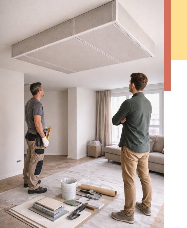 Короб на потолке из гипсокартона в Бердске от 2291 руб. — монтаж и услуги под ключ | ОТДЕЛОЧНИК-Брд