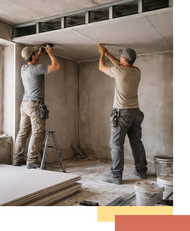 Короб из гипсокартона на потолке под ключ в Бердске