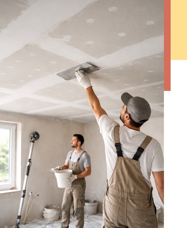 Шпаклевка потолка из гипсокартона в Бердске от 3332 руб./м2 — услуги под ключ | ОТДЕЛОЧНИК-Брд