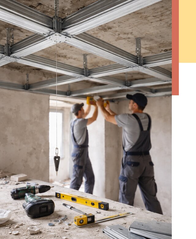 Монтаж каркаса потолка из профиля в Бердске от 4685 руб. — услуги ОТДЕЛОЧНИК-Брд