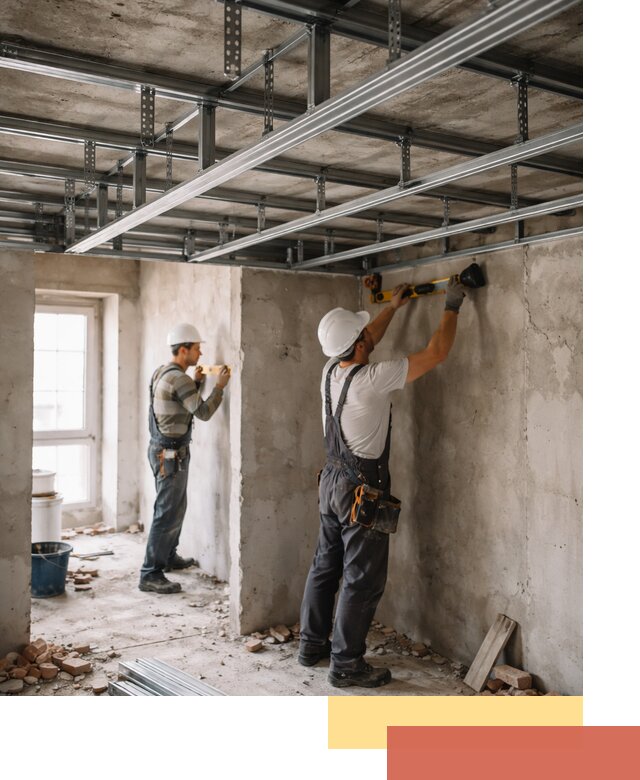 Монтаж каркаса потолка из профильного профиля в Бердске