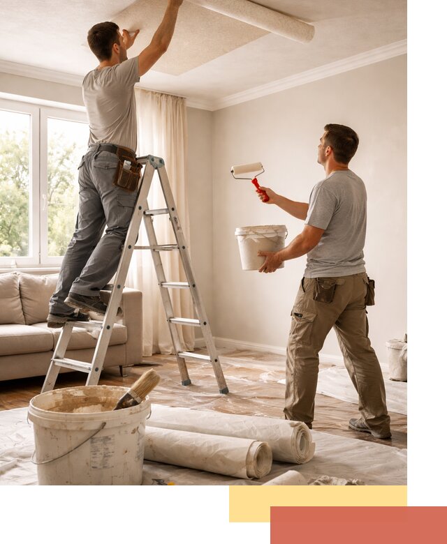 Поклейка обоев на потолок в Бердске — качественно и быстро