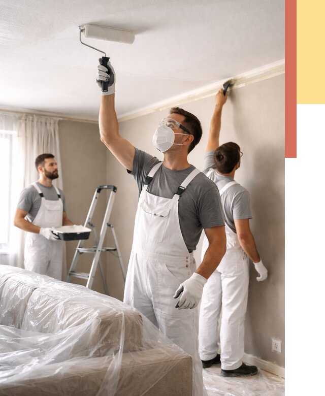 Покраска потолка водоэмельсионной краской в Бердске от 2291 руб/м² — услуги под ключ | ОТДЕЛОЧНИК-Брд