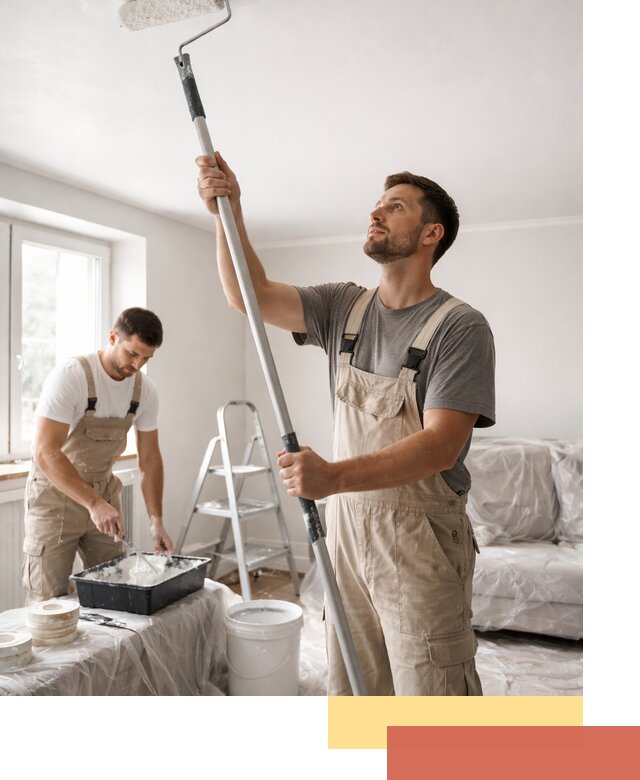 Покраска потолка водоэмульсионной краской в Бердске