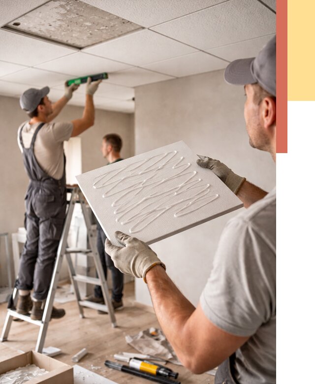 Монтаж потолочной плитки в Бердске от 4685 руб. — быстро и недорого | ОТДЕЛОЧНИК-Брд