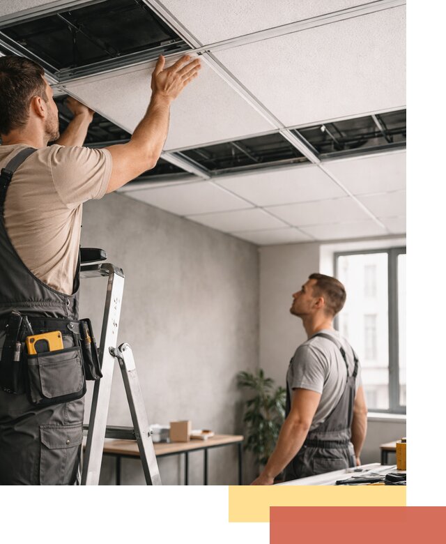 Монтаж потолочной плитки в Бердске качественно и в срок