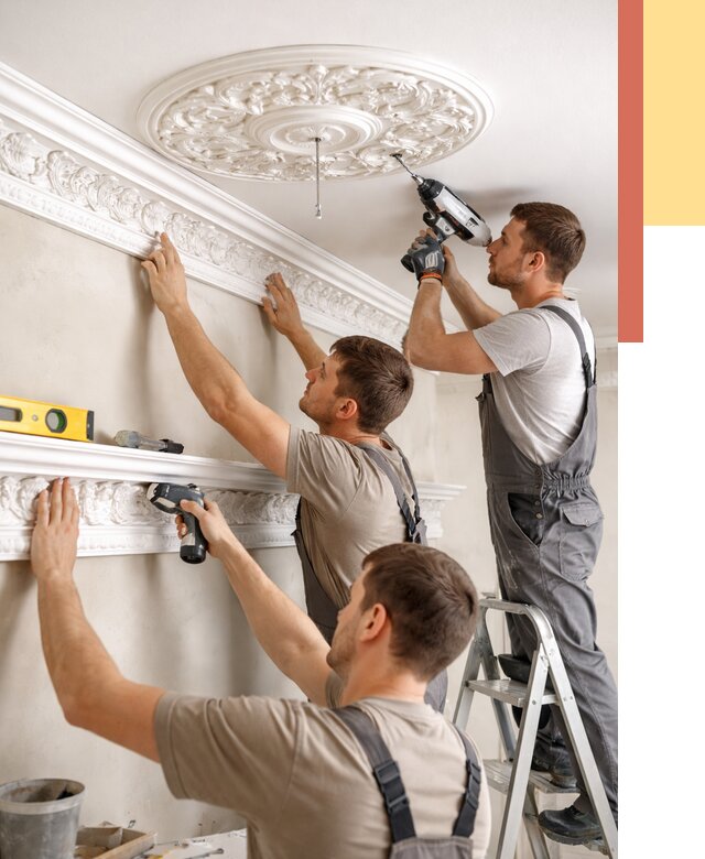 Монтаж лепнины на потолок в Бердске от 3332 руб. быстро и недорого | ОТДЕЛОЧНИК-Брд