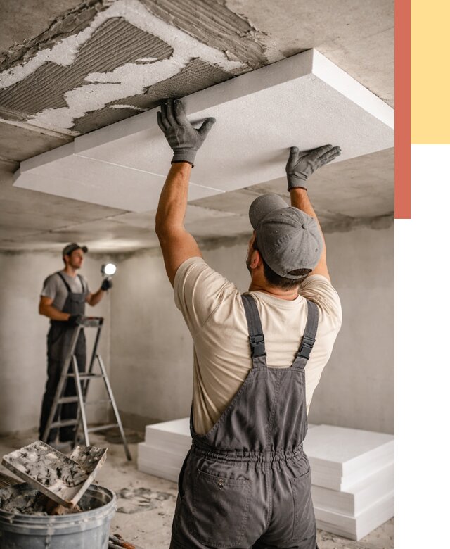 Утепление потолка пенопластом в Бердске от 4685 руб/м2 — недорого и быстро | ОТДЕЛОЧНИК-Брд