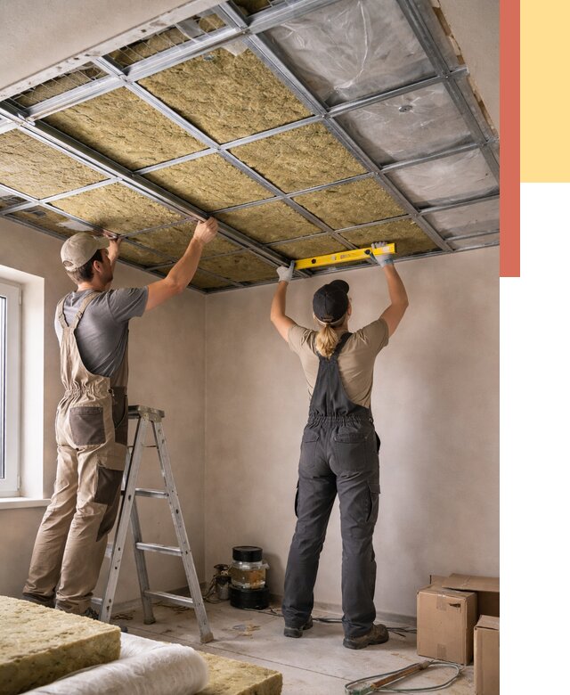 Шумоизоляция потолка в Бердске от 1302 руб. под ключ — услуги ОТДЕЛОЧНИК-Брд