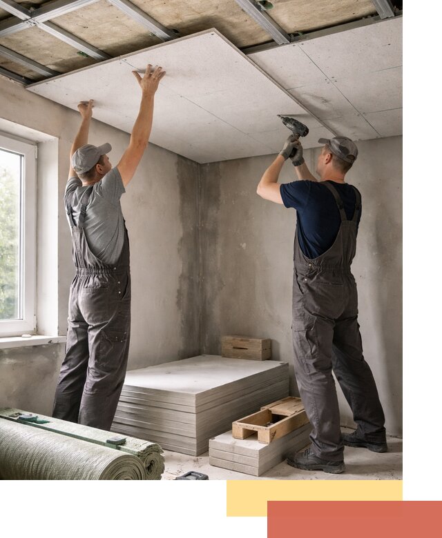 Шумоизоляция потолка панелями ЗИПС в Бердске